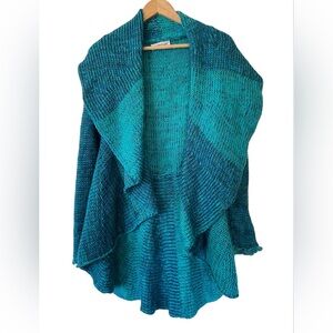 ALPACA LINE Turquoise Waterfall Cardigan Size M